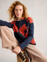 White Stuff 444670 Olive Floral Jumper