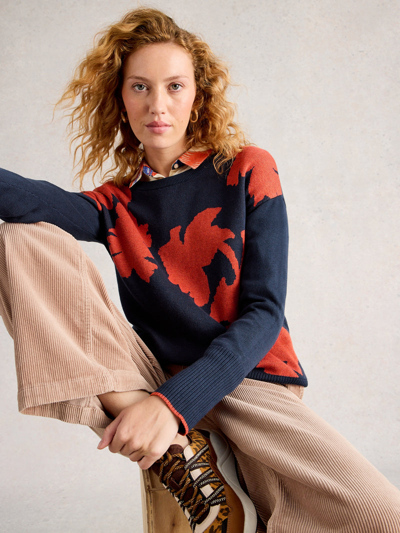 White Stuff 444670 Olive Floral Jumper