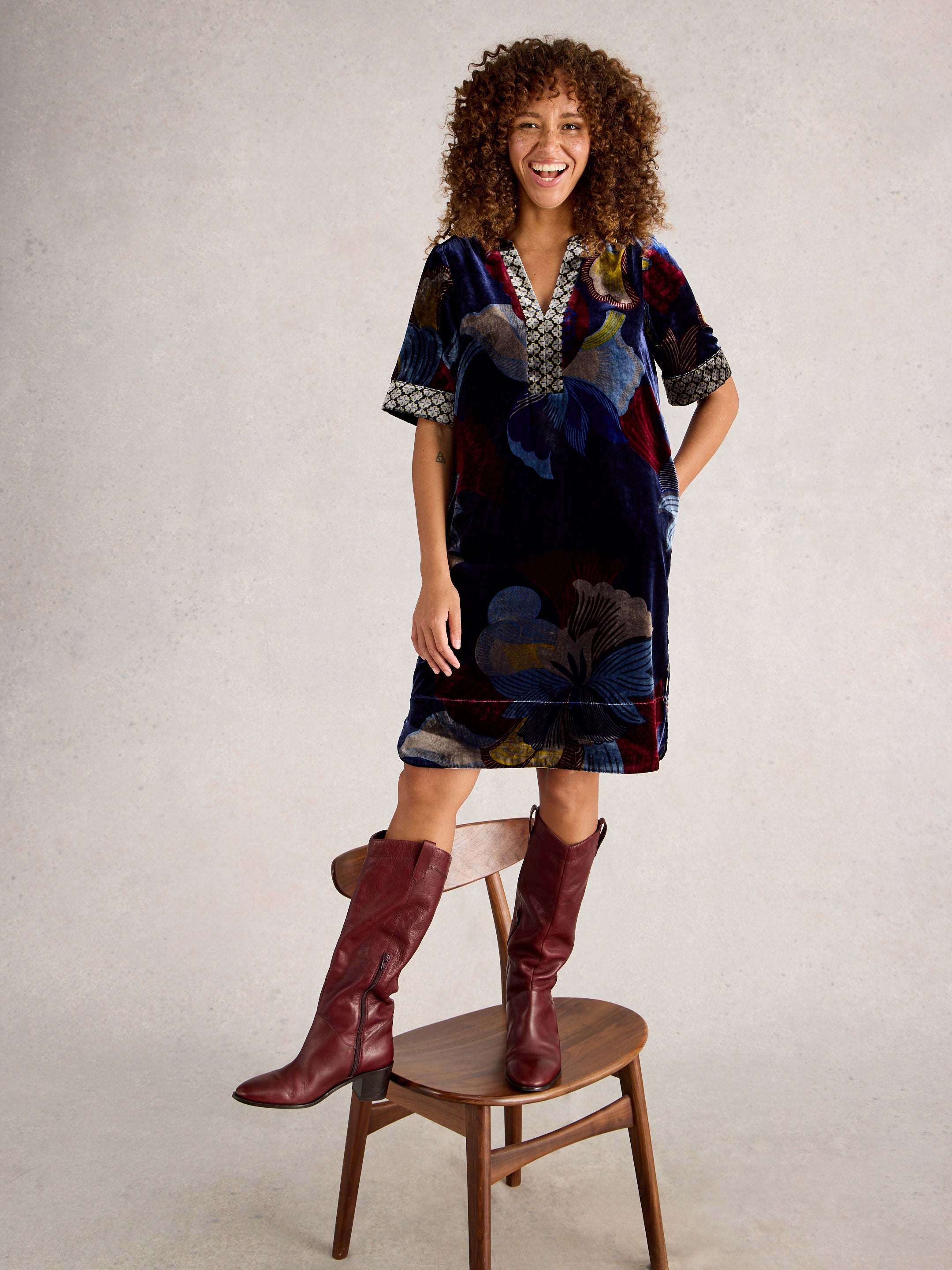 White Stuff 444697 June Velvet Dress