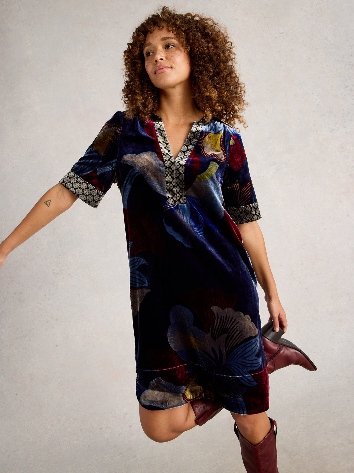 White Stuff 444697 June Velvet Dress