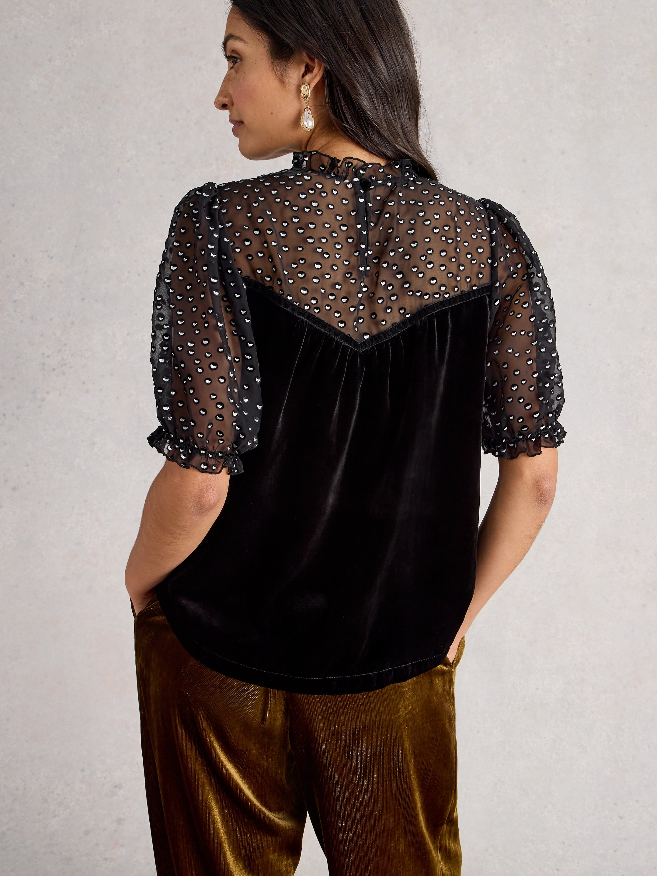 White Stuff 444703 Lexi Velvet Top