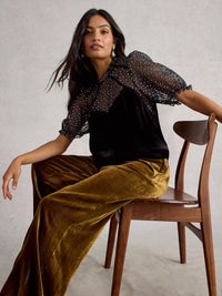 White Stuff 444703 Lexi Velvet Top