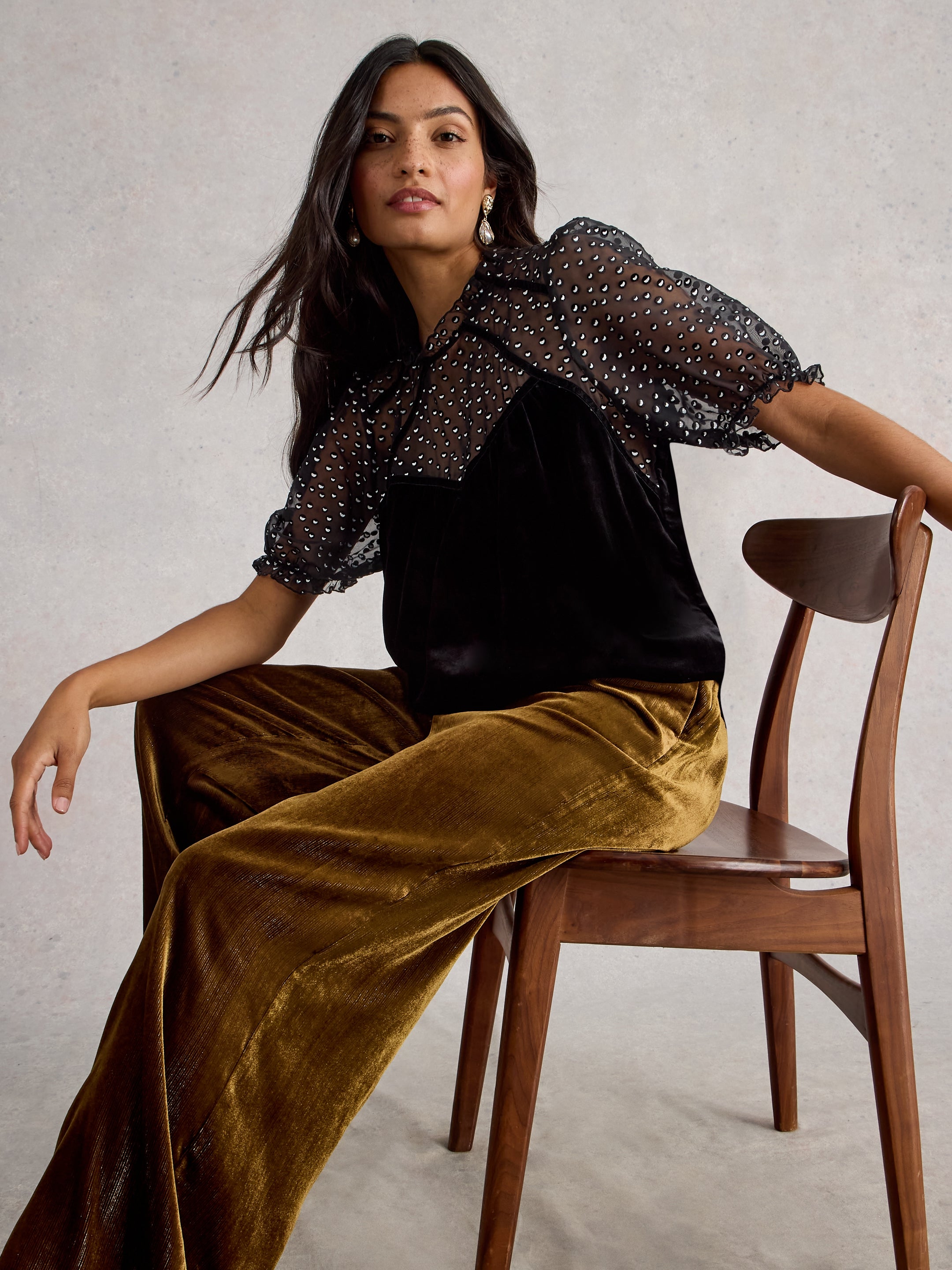 White Stuff 444703 Lexi Velvet Top