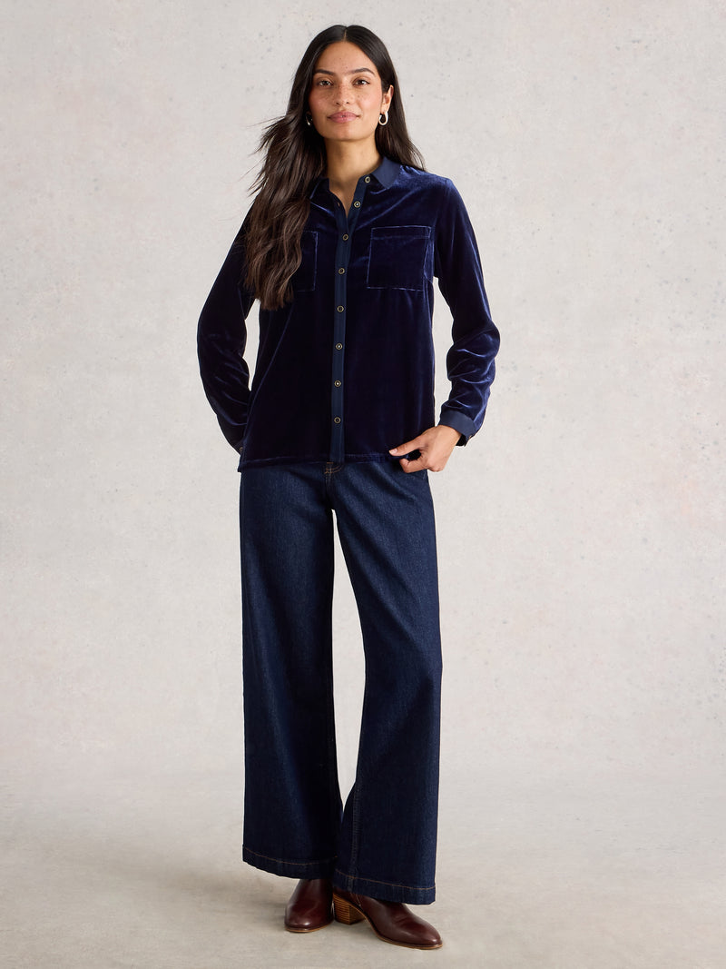 White Stuff 444706 Sophie Velvet Shirt