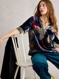 White Stuff 444708 Ash Velvet Top