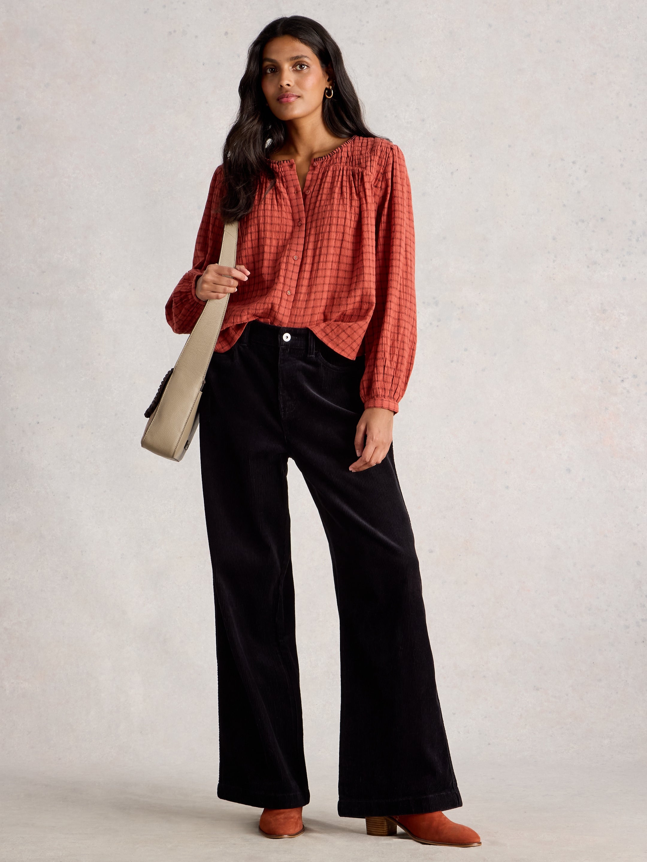 White Stuff 444723 Tia Velvet Wide Leg Crop