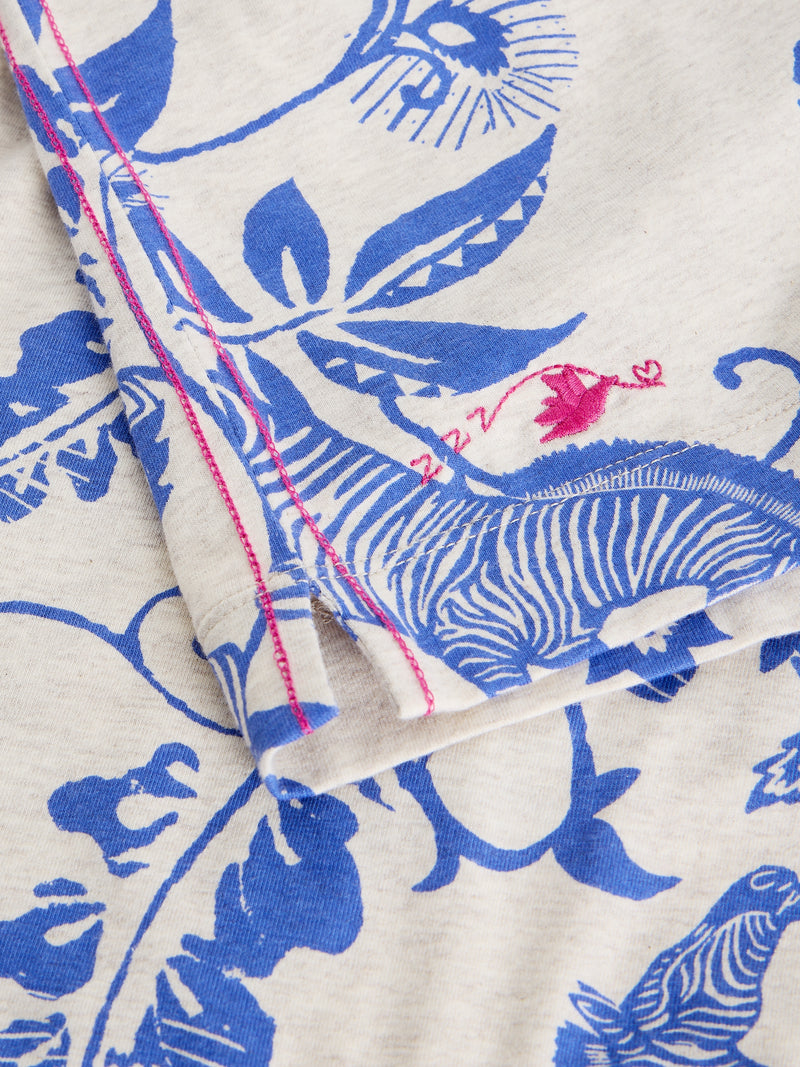 White Stuff 444753 Mia Printed Boxy Sleep Tee