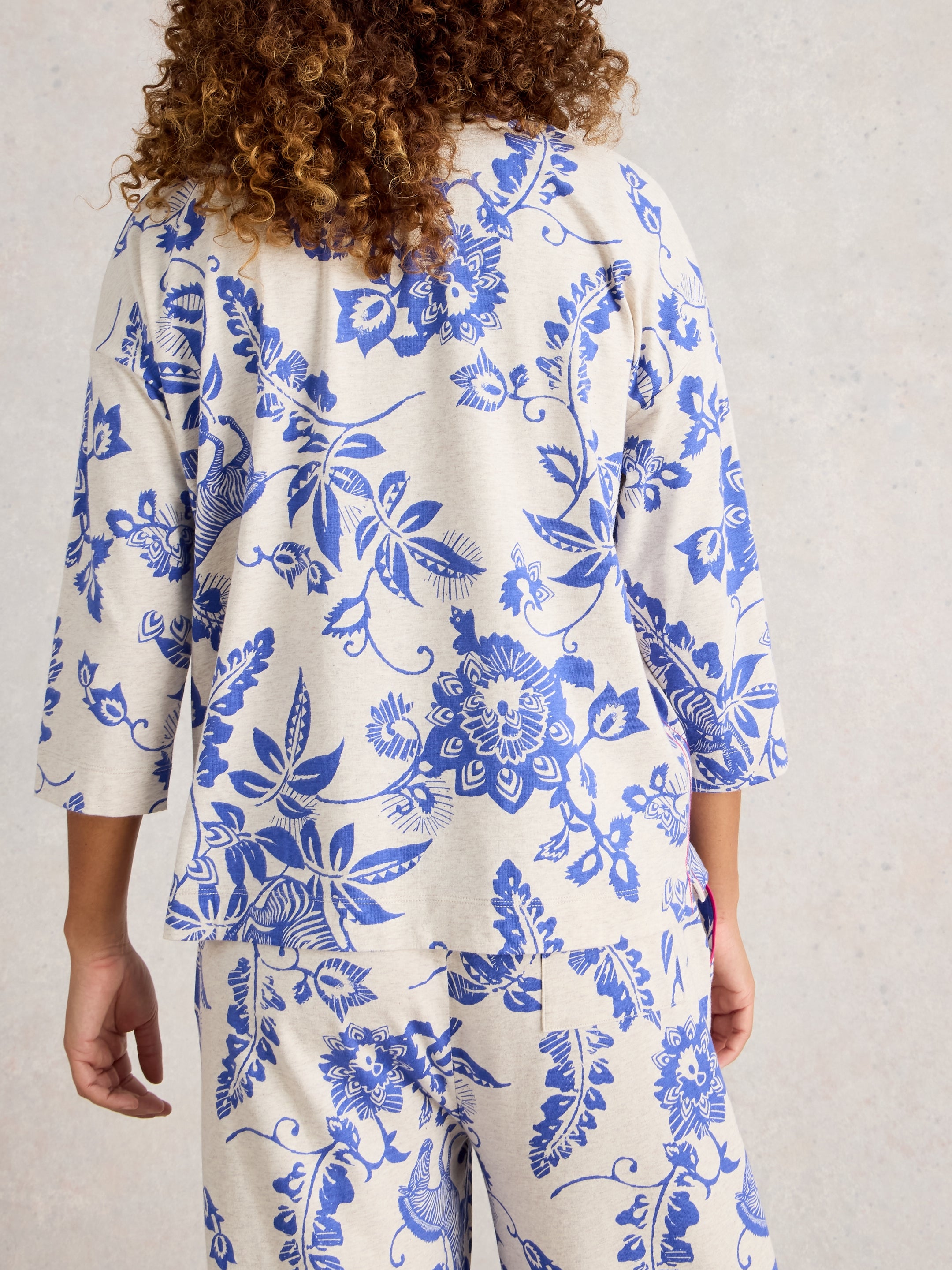 White Stuff 444753 Mia Printed Boxy Sleep Tee