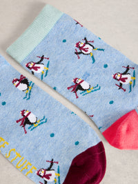 White Stuff 444802 Ski Penguin Sock In A Cracker