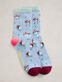 White Stuff 444802 Ski Penguin Sock In A Cracker