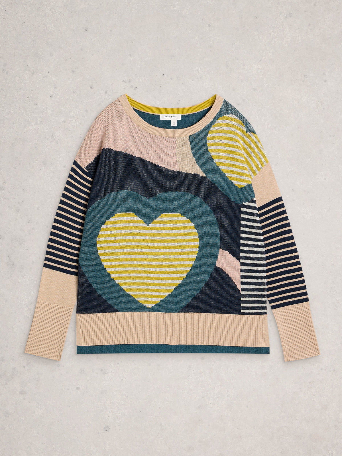 White Stuff 444898 Olive Heart Jumper