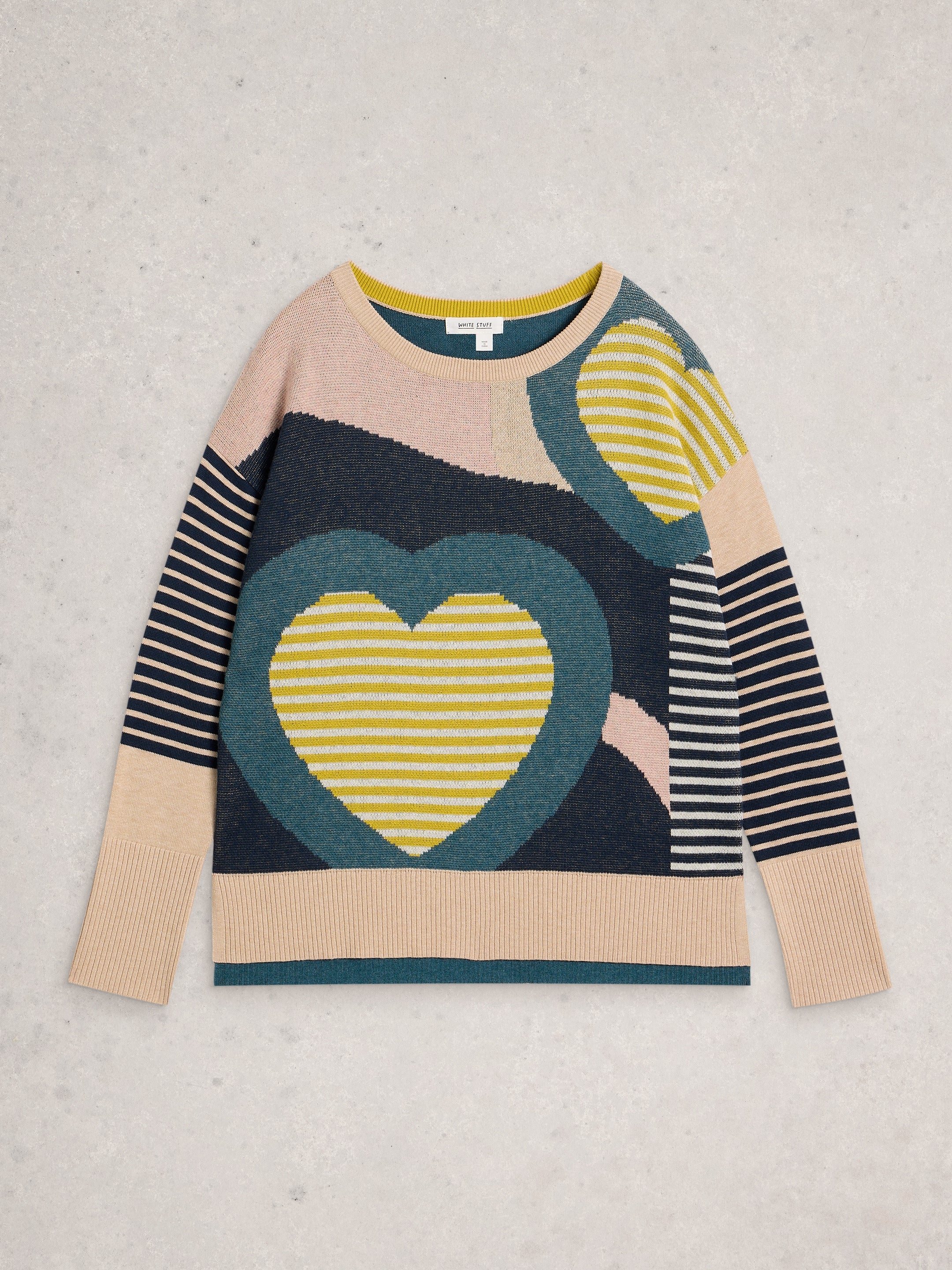 White Stuff 444898 Olive Heart Jumper