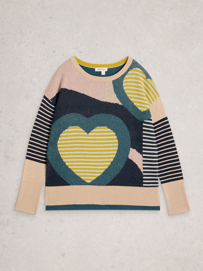 White Stuff 444898 Olive Heart Jumper