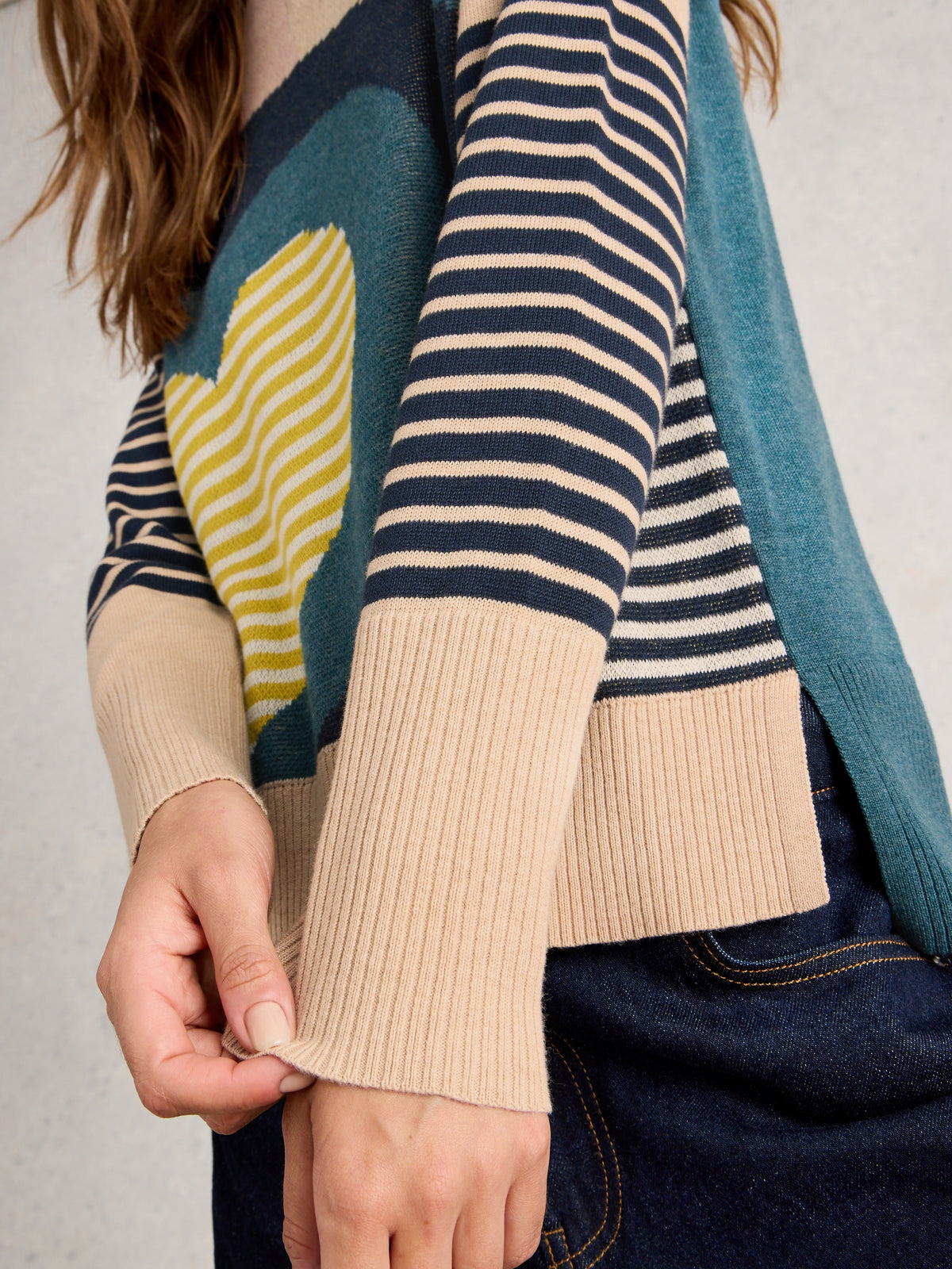 White Stuff 444898 Olive Heart Jumper