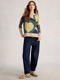 White Stuff 444898 Olive Heart Jumper
