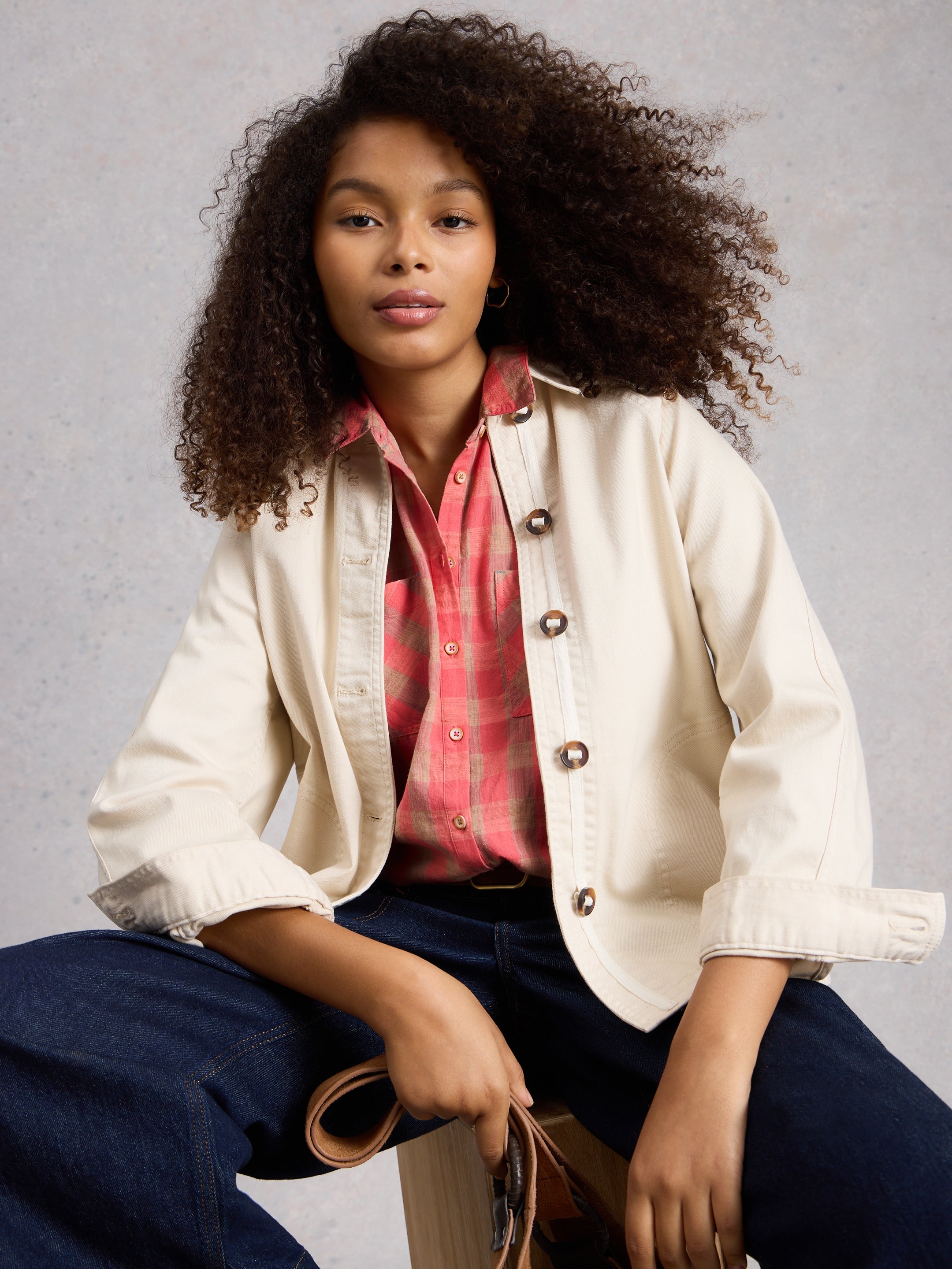 White Stuff 445279 Sophie Organic Check Shirt