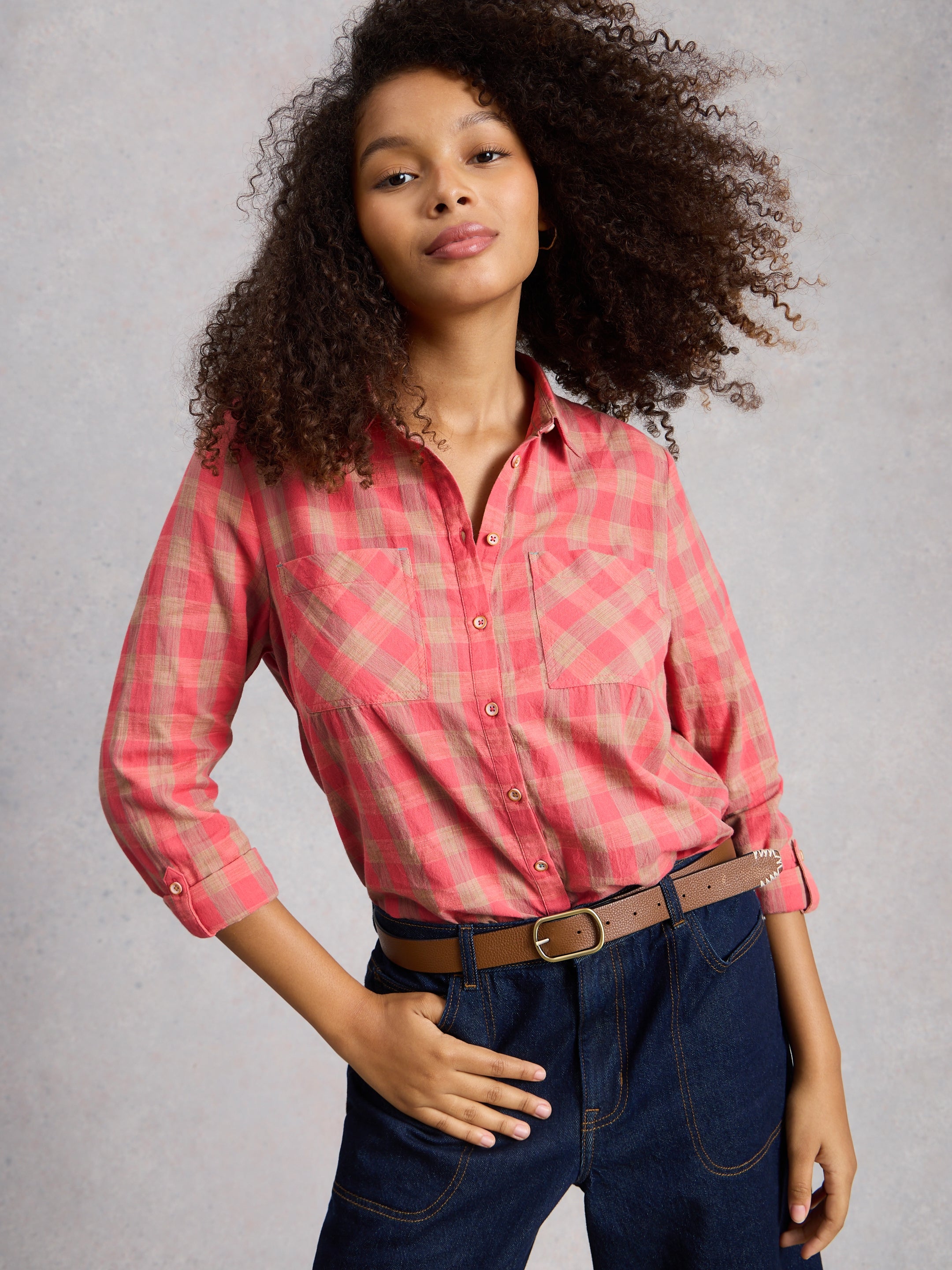 White Stuff 445279 Sophie Organic Check Shirt