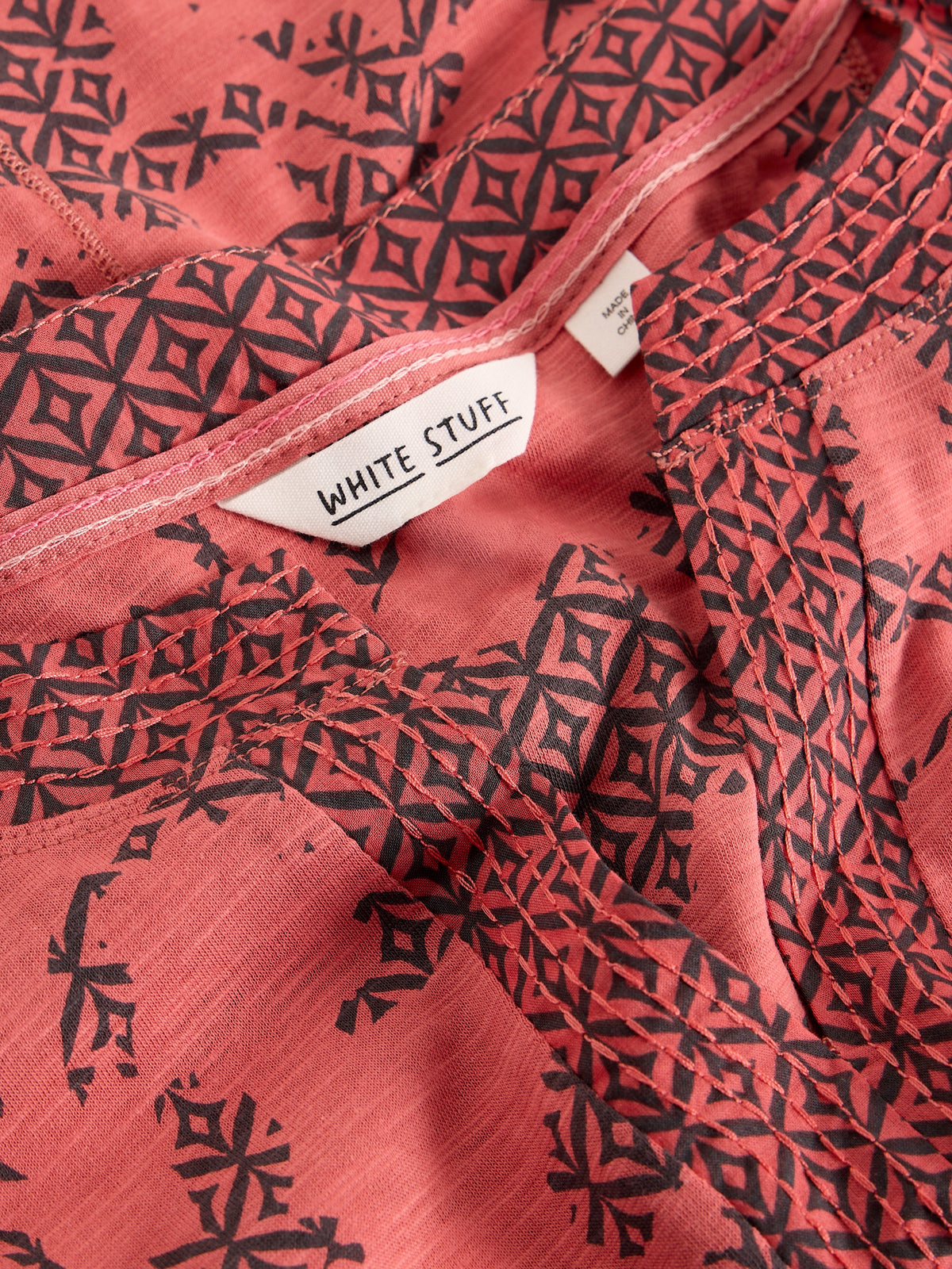 White Stuff 445352 Weaver Notch Neck Tee