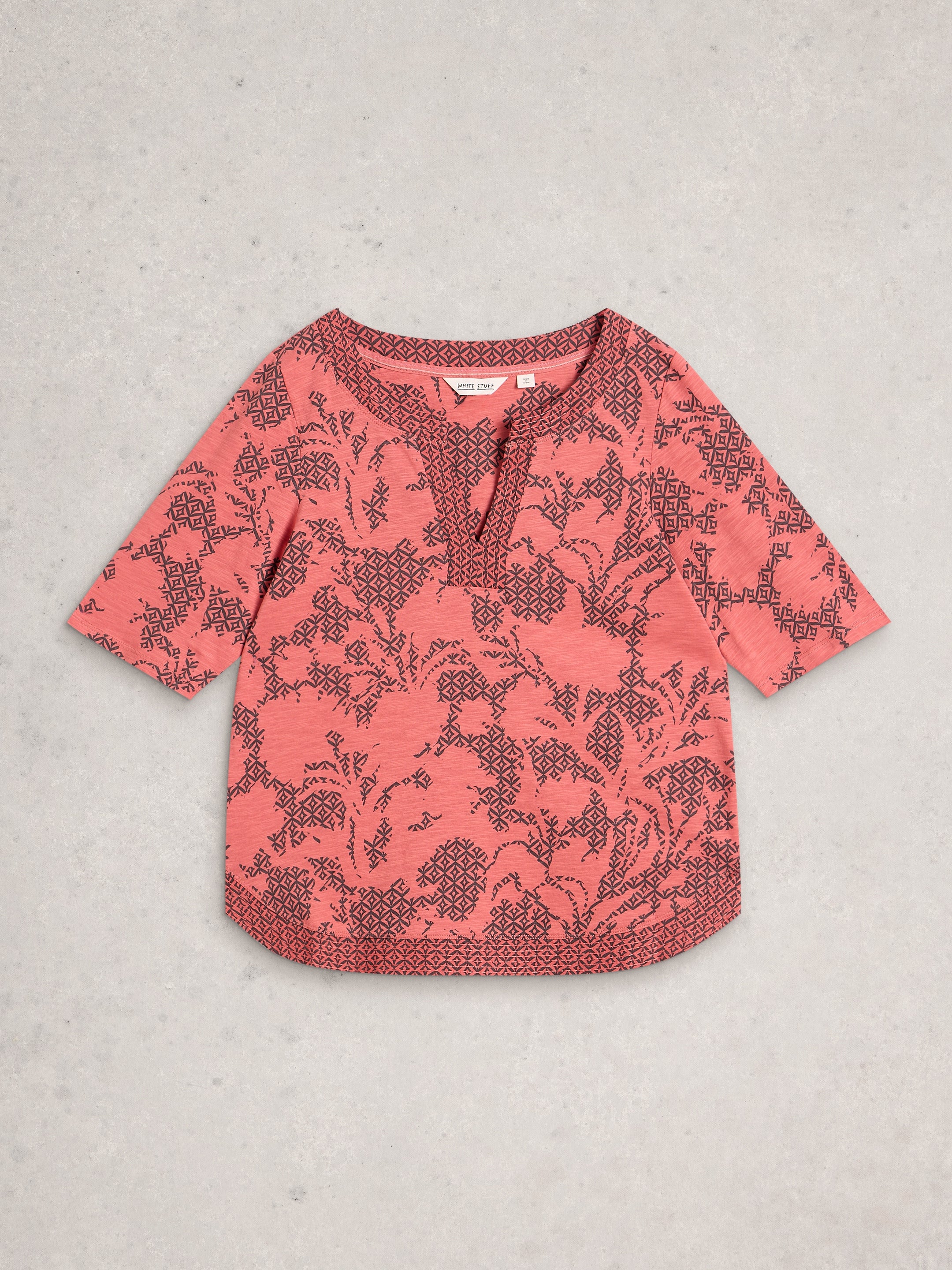 White Stuff 445352 Weaver Notch Neck Tee