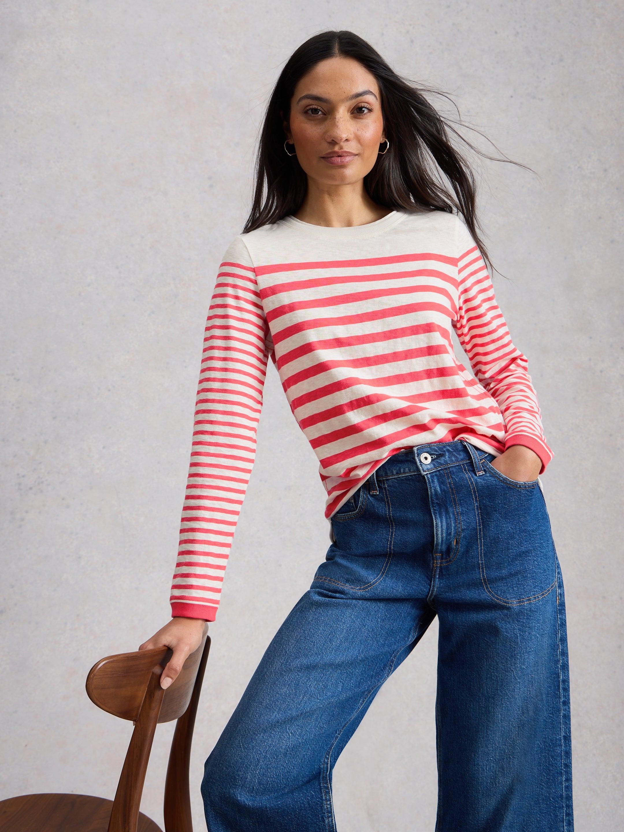 White Stuff 445374 Clara Ls Stripe Tee