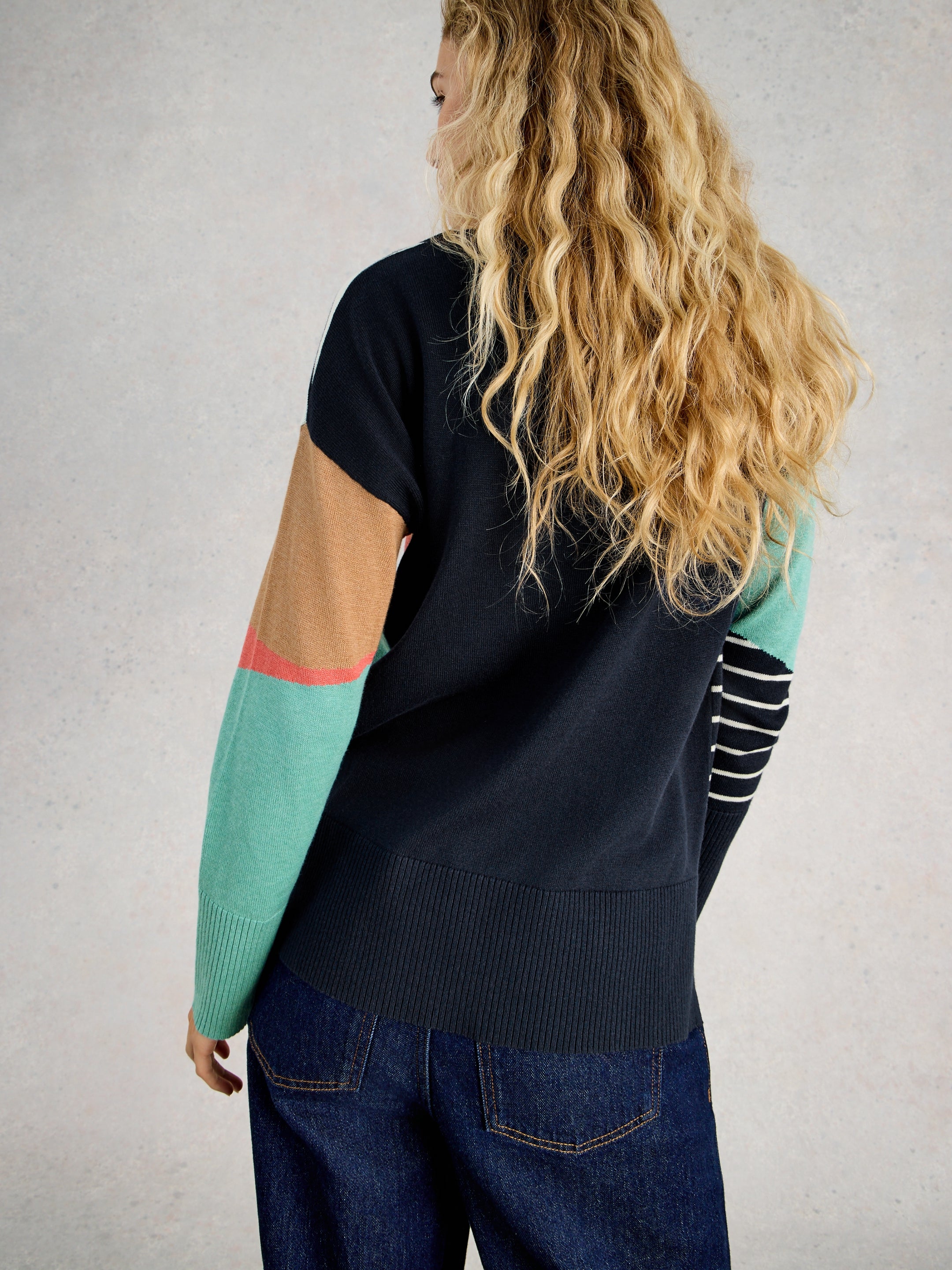 White Stuff 445393 Olive Abstract Sweater