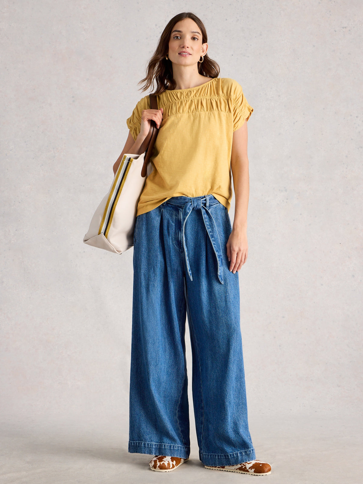 White Stuff 445540 Rachel Ruched Tee