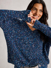 White Stuff 445661 Textured V Neck Jumper