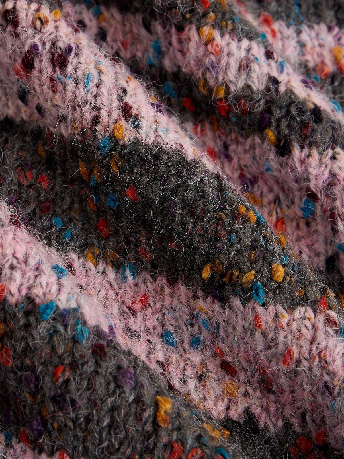 White Stuff 445662 Textured Stripe V Neck Jumper