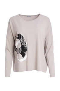 NAYA NAW25309 Placement circle print round neck top