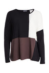 NAYA NAW25128 Color block round neck long sleeve top