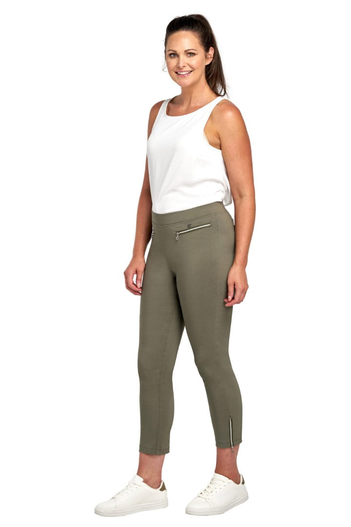 535CT SS24 KHAKI PINNS ankle grazers with hidden tummy control