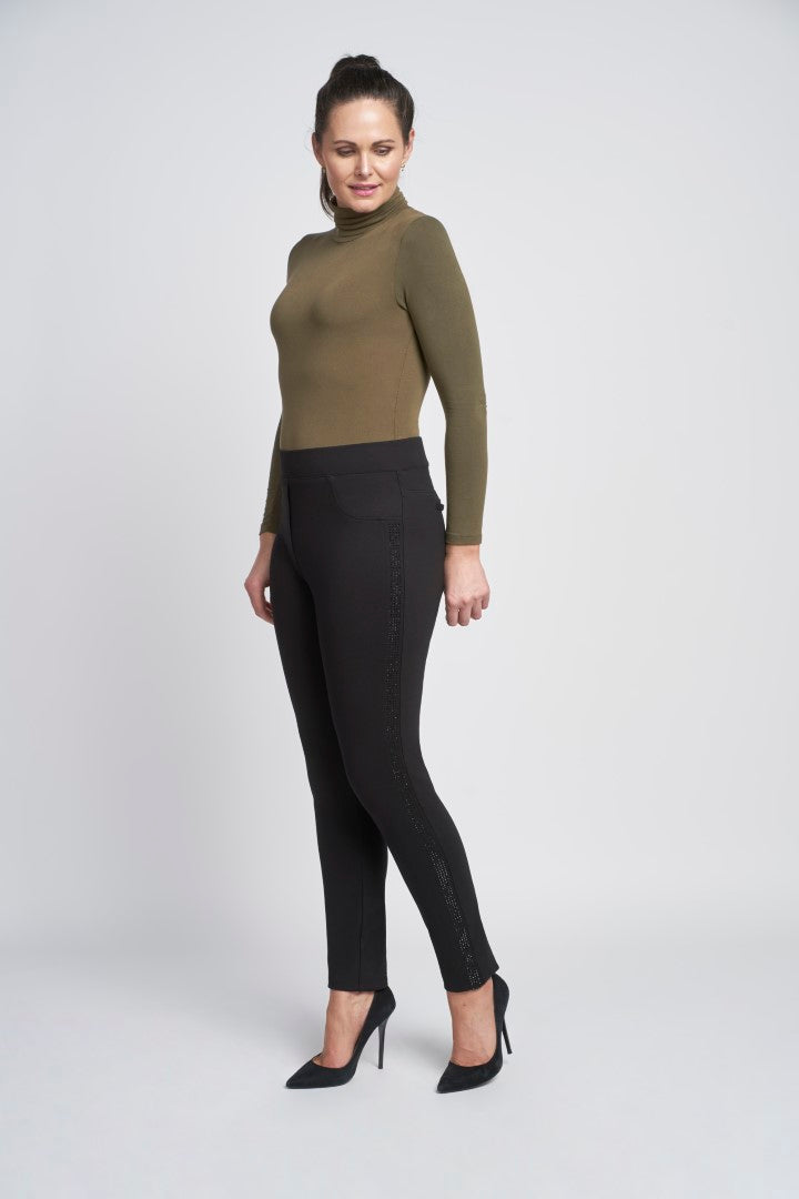 Pinns 566T Ponte Pull-Up Trouser With Crystal Piping