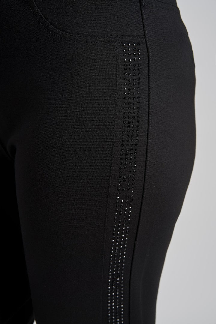 Pinns 566T Ponte Pull-Up Trouser With Crystal Piping