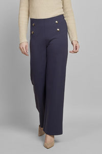 Pinns 610T Wide Leg Ponte Trouser With Button Feature
