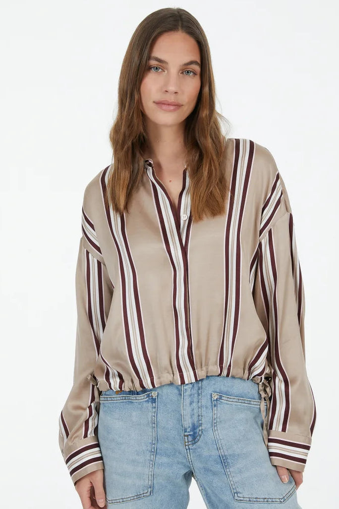 Marc Aurel 6203-1001-93488 Satin Stripe Blouse