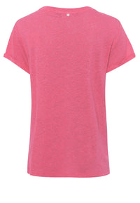 Marc Aurel 7679-7000-73865 Linen T -shirt with metallic logo print