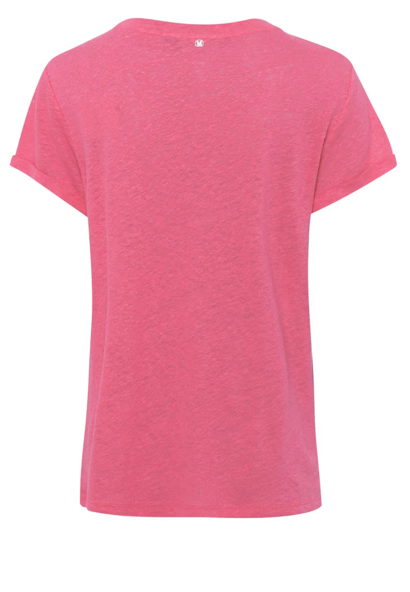 Marc Aurel 7679-7000-73865 Linen T -shirt with metallic logo print