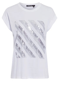 Marc Aurel 7684-7000-73859 T-Shirt with metallic sequin embroidery