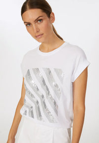 Marc Aurel 7684-7000-73859 T-Shirt with metallic sequin embroidery