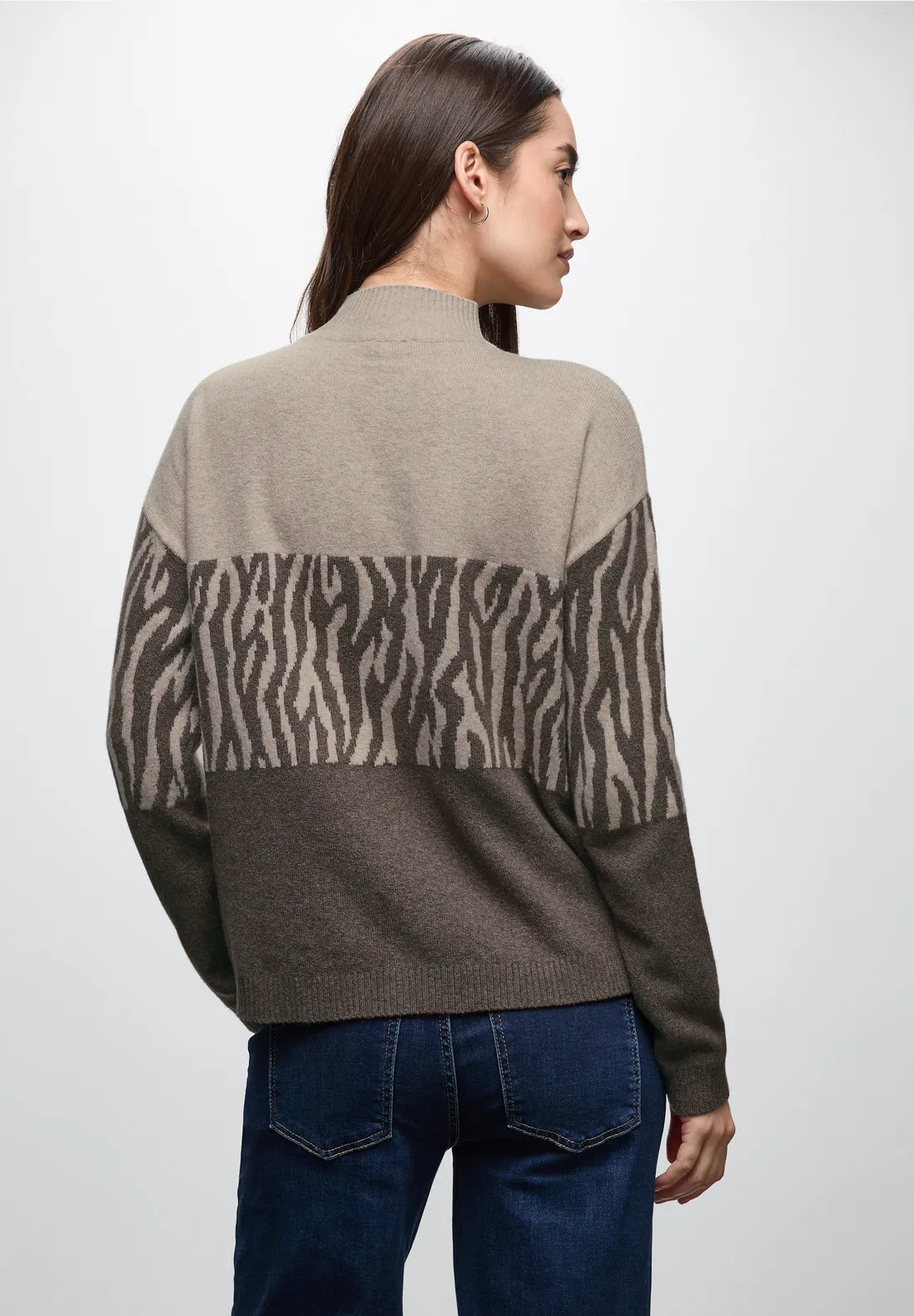 Street One 303479 Color Block Jacquard Sweater