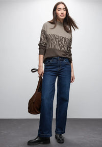 Street One 303479 Color Block Jacquard Sweater