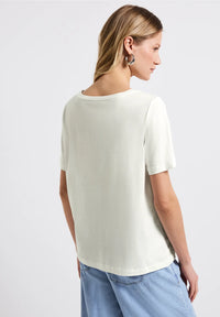 Street One 323341 partprint shirt w.foil wording