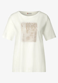 Street One 323341 partprint shirt w.foil wording