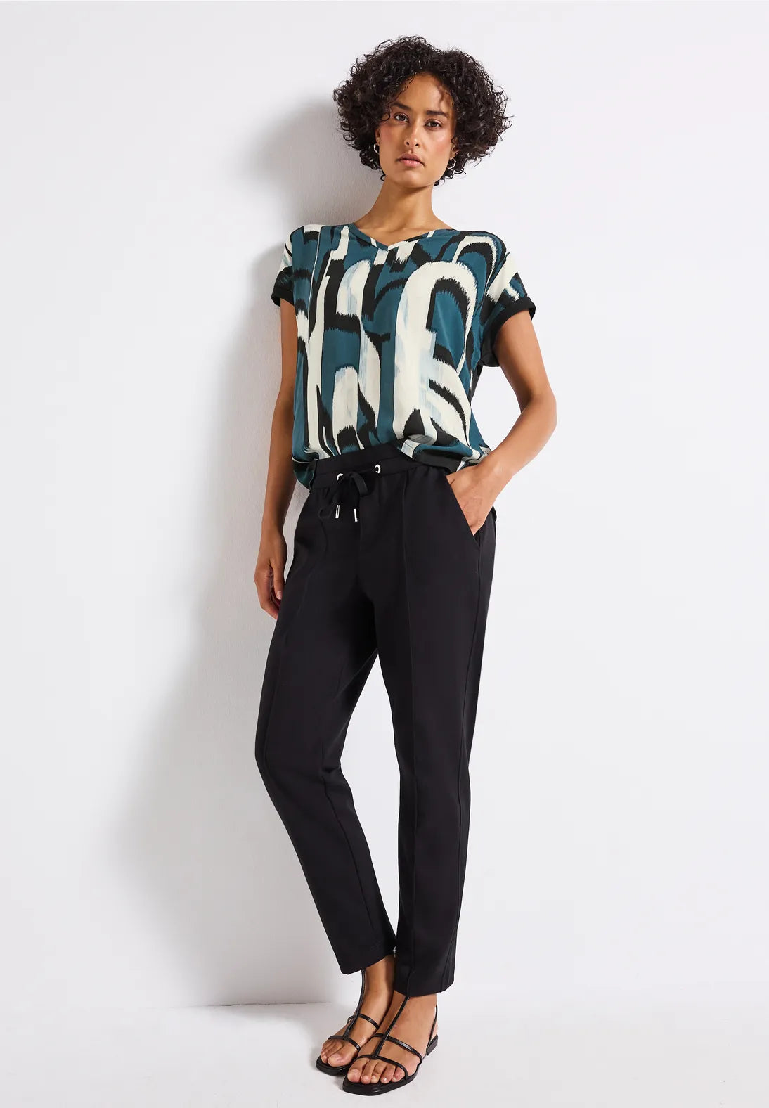 Street One 323786 Printed mat-mix v-neck top