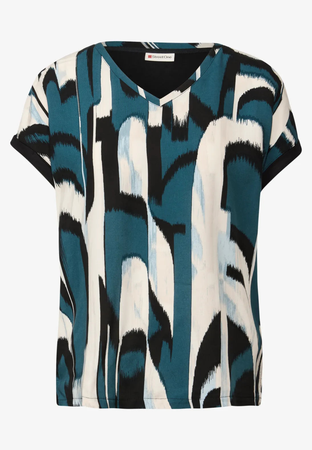 Street One 323786 Printed mat-mix v-neck top