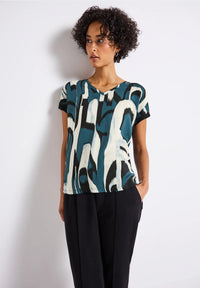 Street One 323786 Printed mat-mix v-neck top