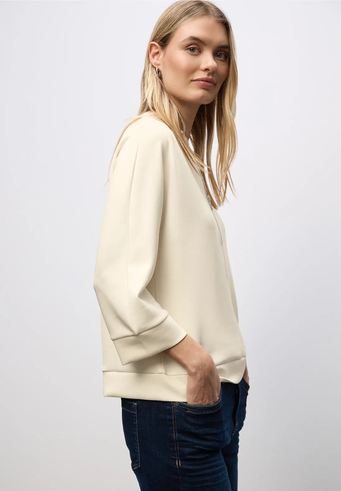 Street One 324025 Silk Look Shirt With Zipper