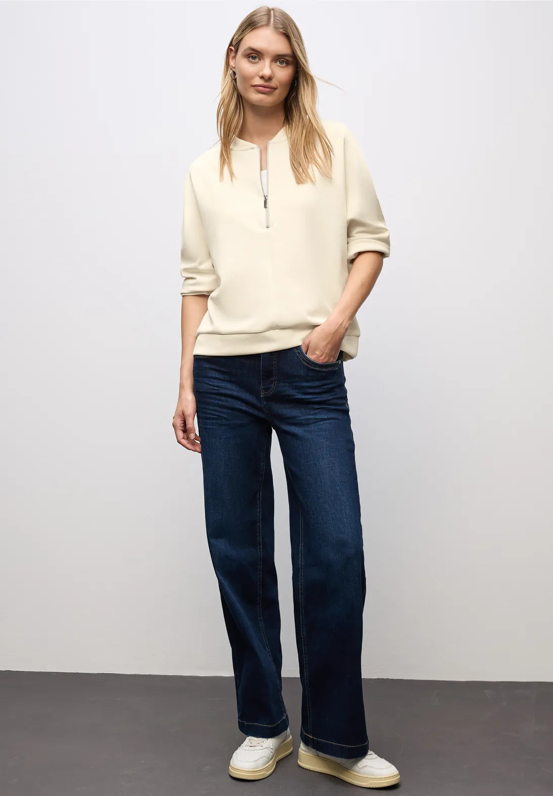 Street One 324025 Silk Look Shirt With Zipper