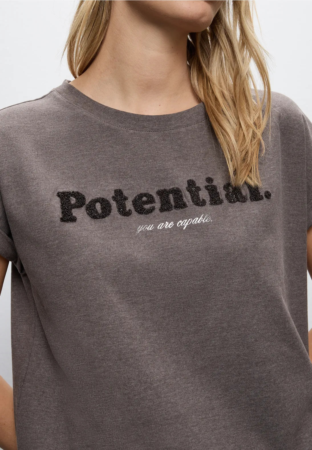 Street One 324043 Soft Shirt With Bouclé Wording