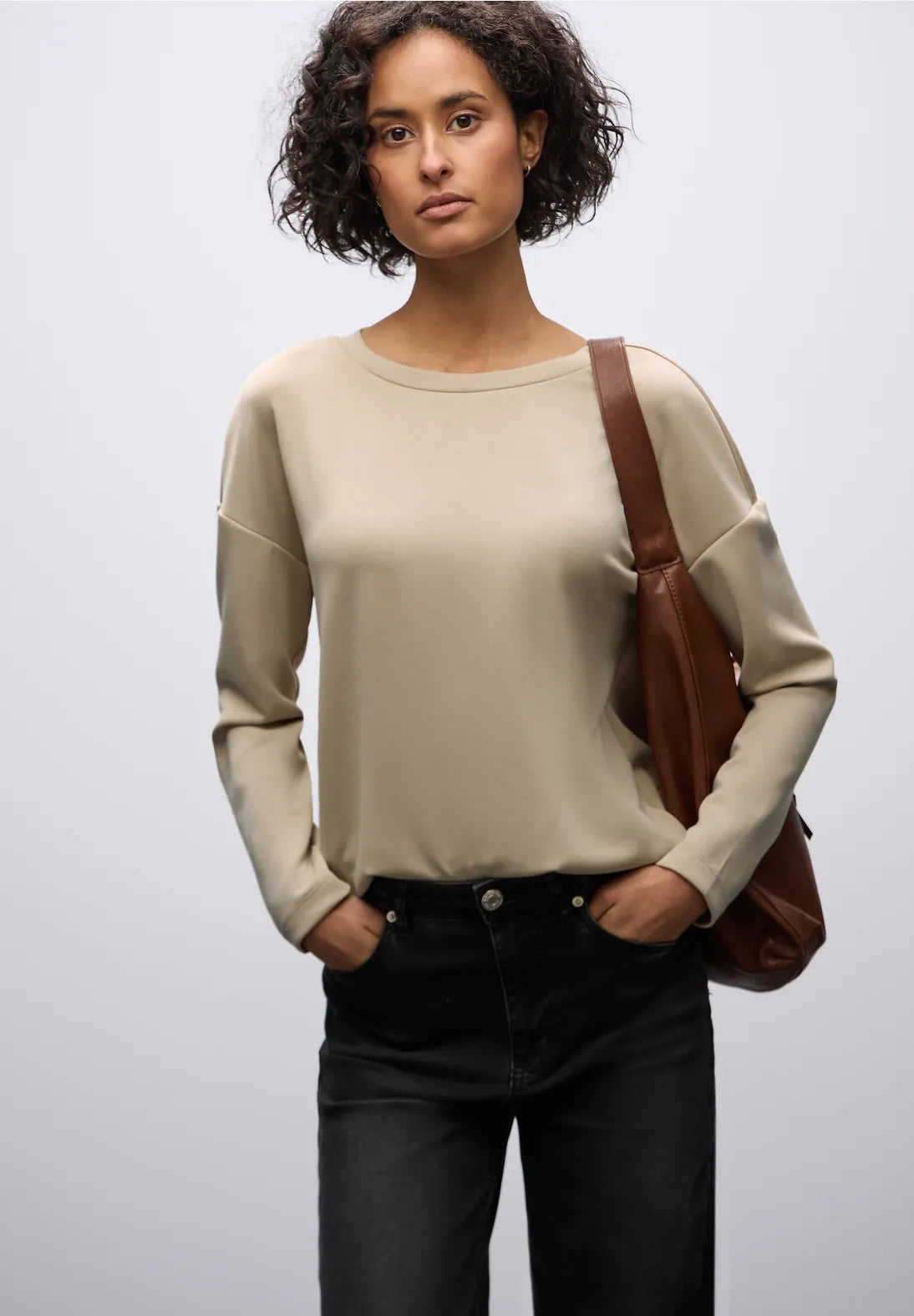 Street One 324173 Silk Look Shirt W.Draw String